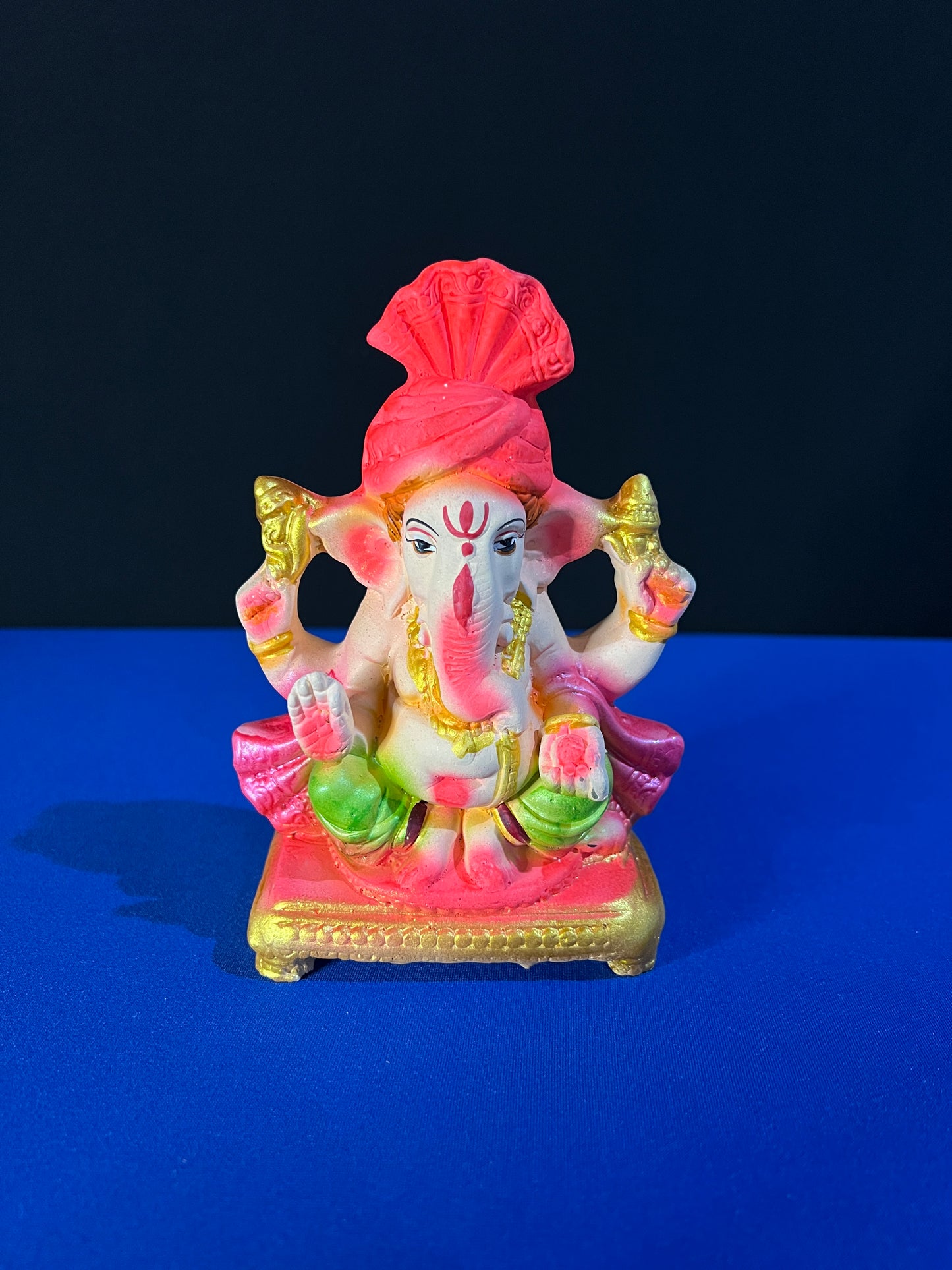 6.5 inch 100% Eco Friendly HandMade Clay Tulsi Ganesha Idol Kit/ For Ganesh Chaturthi/ Living Room & Pooja Room/ Home Decor