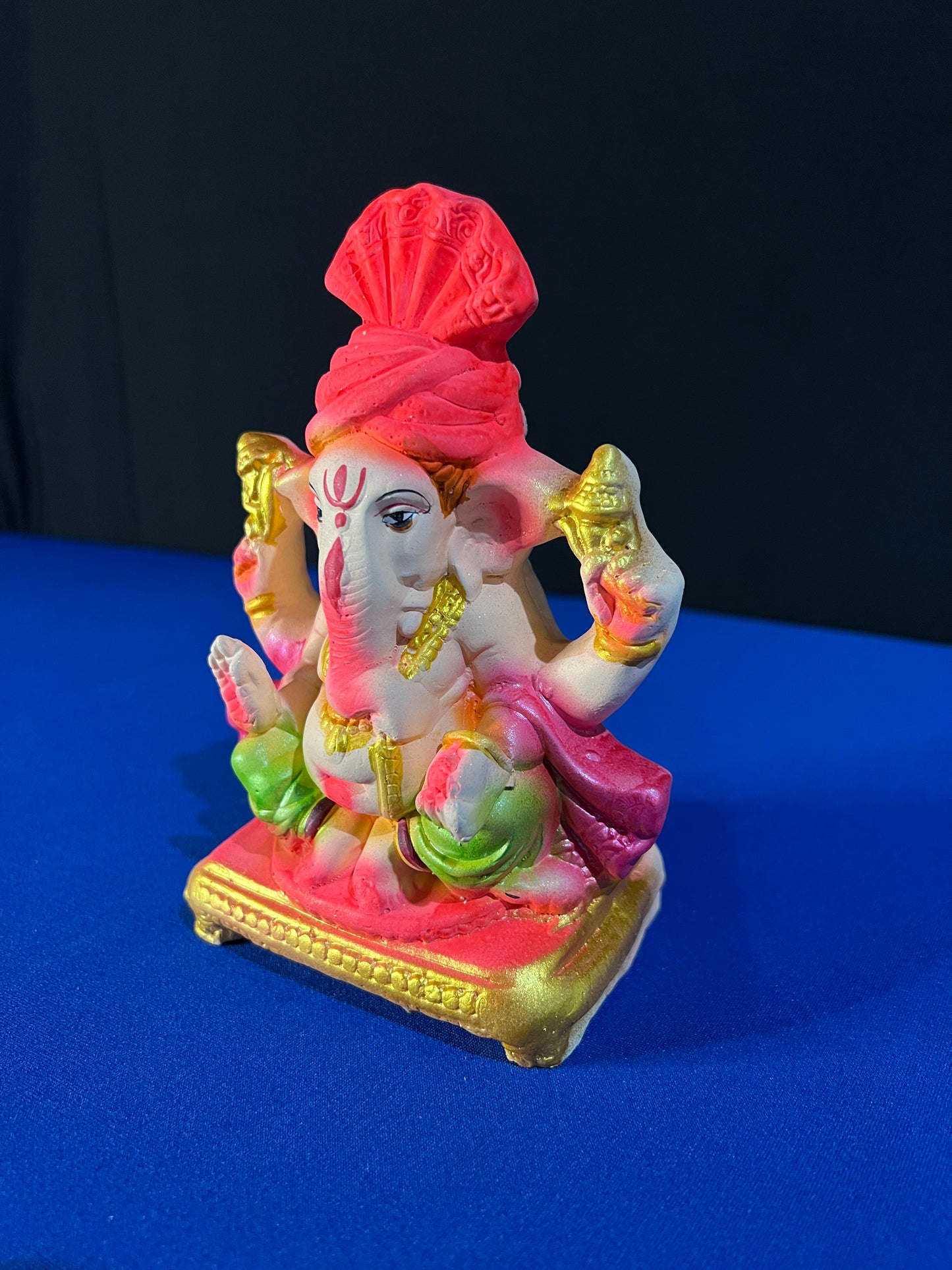 6.5 inch 100% Eco Friendly HandMade Clay Tulsi Ganesha Idol Kit/ For Ganesh Chaturthi/ Living Room & Pooja Room/ Home Decor