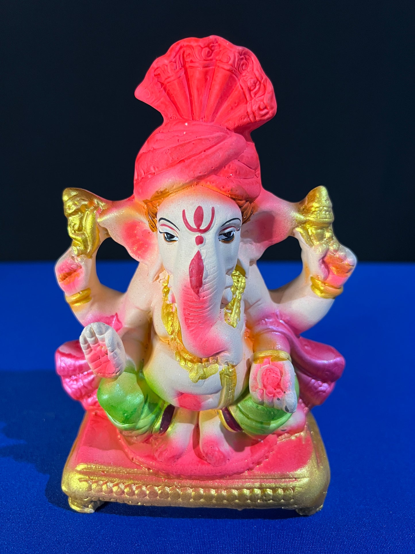 6.5 inch 100% Eco Friendly HandMade Clay Tulsi Ganesha Idol Kit/ For Ganesh Chaturthi/ Living Room & Pooja Room/ Home Decor