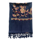 Silk Wool Blend Scarves Stole With Shimmery Crystal Work and Hand Embroidery