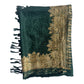 Silk Wool Blend Scarves Stole With Shimmery Crystal Work and Hand Embroidery