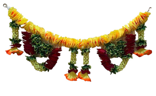 1 Pc Artificial Flower Bandarwal for Door Decoration Multicolor String Toran for Indian Diwali Decorations Items Fancy Garland Door Latkan Hangings Valance Floral Festival Decoration Toran Indian Wedding Decoration