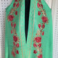 Silk Wool Blend Scarves Stole With Shimmery Crystal Work and Hand Embroidery