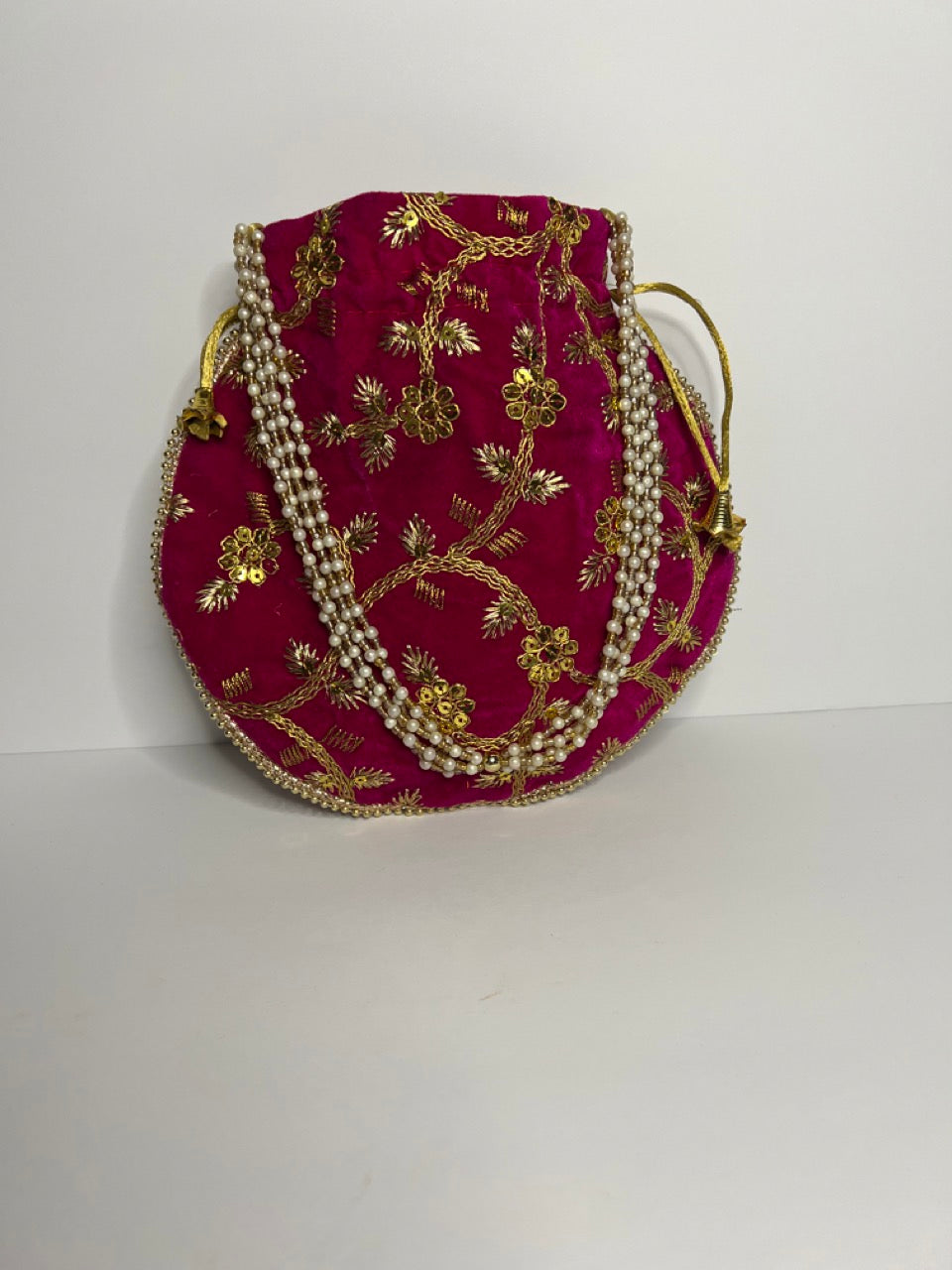 Embroidered Velvet Designer Hand Potli Bag | Silk Embroidery | Indian Ethnic Potli Bag | Hand Bag | Hand Purse for Party Wedding and Gifting | Women Potli Bag | Pouch | Coin | Phone | Key | Jewellery Purse for Women & Girls